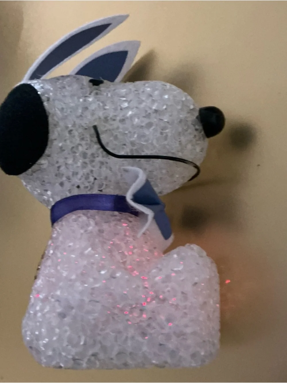 Bunny Ears Peanuts Snoopy Decorative Light Up Figurine